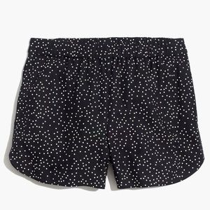 Madewell Drapey Pull-On Shorts in Black Dot Size L